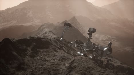 Curiosity-Mars-Rover-exploring-the-surface-of-red-planet.-Elements-of-this-image-furnished-by-NASA